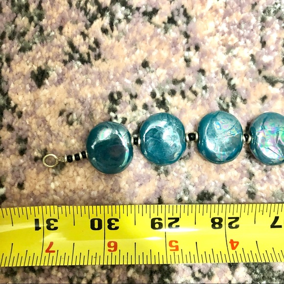 Kazuri Beads - African Hand Beaded Blue Necklace - Picture 4 of 4